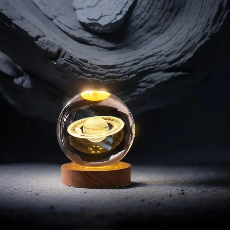3D Crystal Ball Saturn Lamp